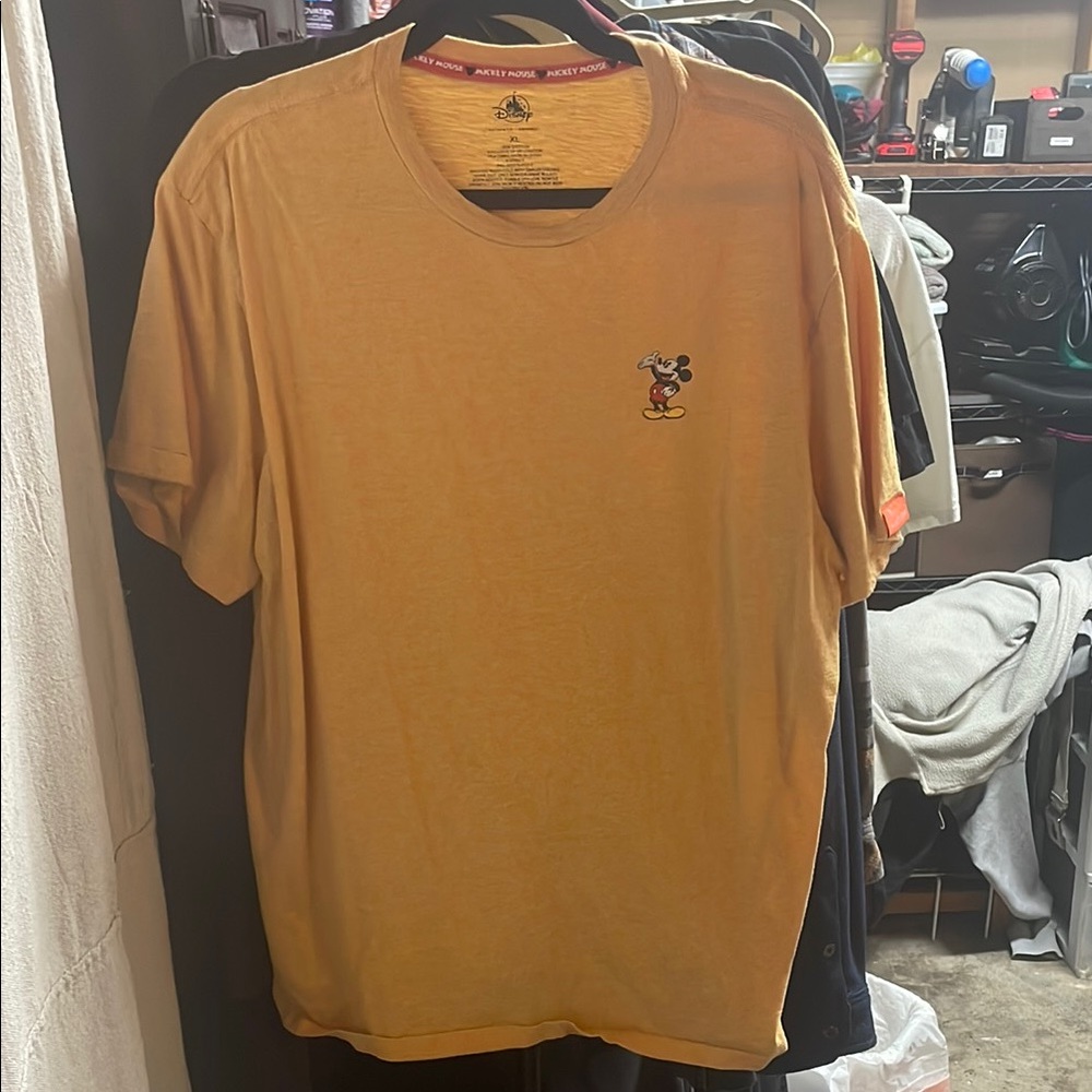 Disney Men's Orange Mickey Mouse T-Shirt